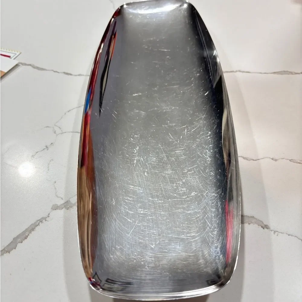 F.B. Rogers Silver Co. Genuine Silver Raised Jewelry Dish Nut Bowl Rounded Edges